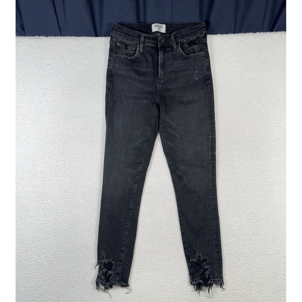 AGOLDE Sophie Crop High Rise Black Denim Jeans Style A018 - Size 26 -fits 24x25